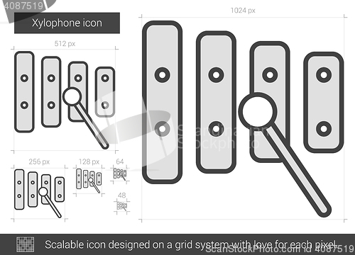 Image of Xylophone line icon.