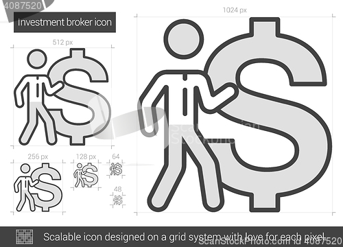 Image of Investment broker line icon.