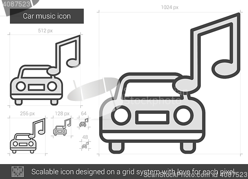 Image of Car music line icon.