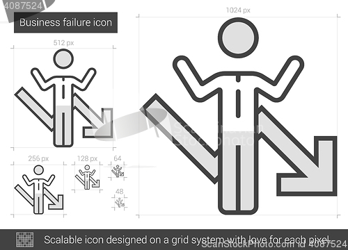 Image of Business failure line icon.