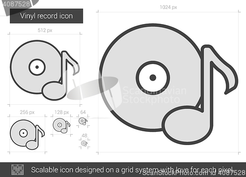 Image of Vinyl record line icon.