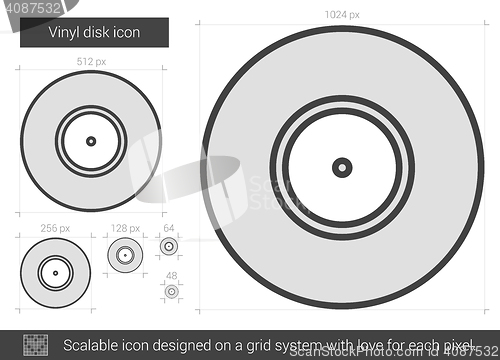 Image of Vinyl disk line icon.