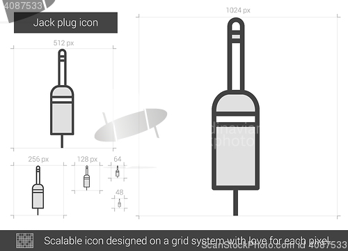 Image of Jack plug line icon.