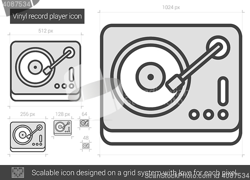 Image of Vinyl record player line icon.
