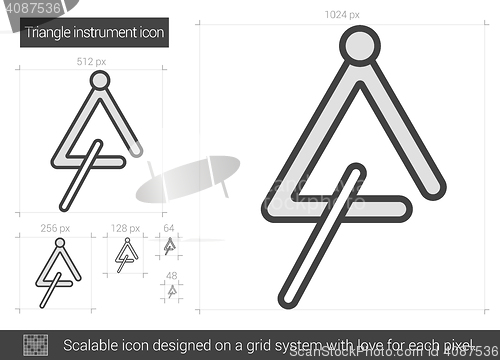 Image of Triangle instrument line icon.