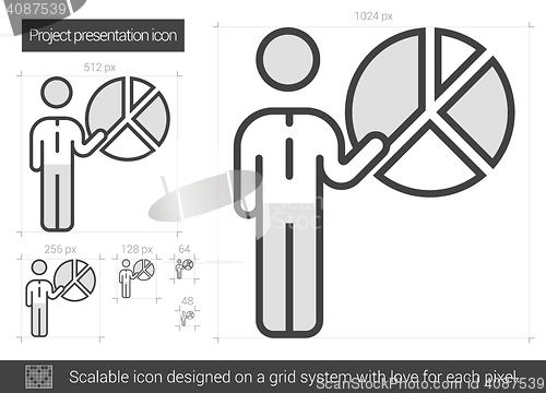Image of Project presentation line icon.