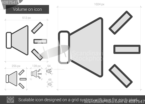Image of Volume on line icon.