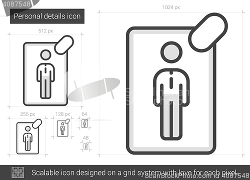 Image of Personal details line icon.