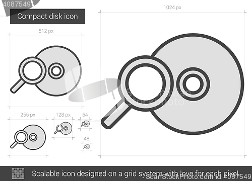 Image of Compact disk line icon.