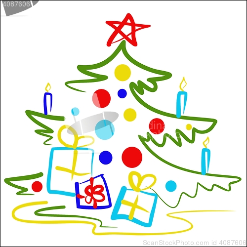 Image of A stylized illustration of a Christmas tree