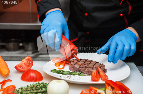 Image of Chef set grilled meat