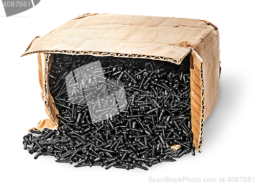 Image of Screws fall out of old cardboard box