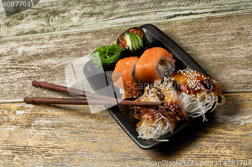 Image of Japanese Sushi On A Table