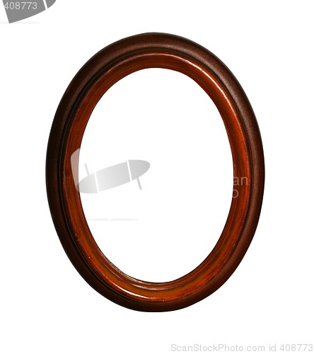 Image of wooden oval frame with path