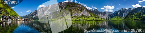 Image of Panorama of Hallstatt village and Hallstatter See, Austria