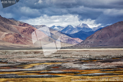 Image of Himalayan lake Tso Kar in Himalayas, Ladakh, India