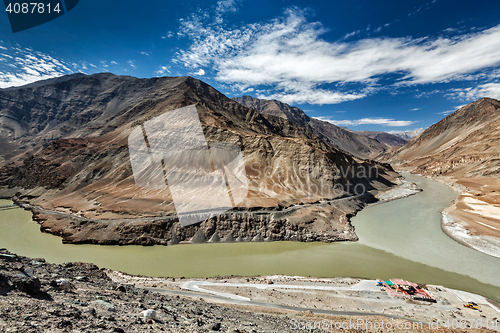 Image of Confluence of Indus and Zanskar Rivers, Ladakh