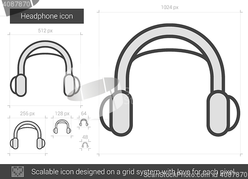 Image of Headphone line icon.