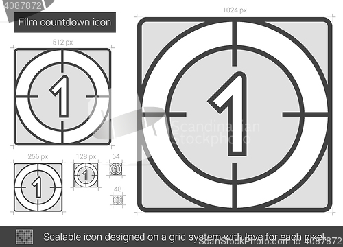 Image of Film countdown line icon.