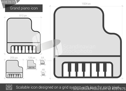 Image of Grand piano line icon.