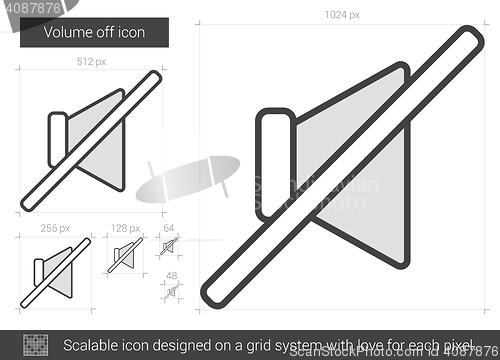 Image of Volume off line icon.