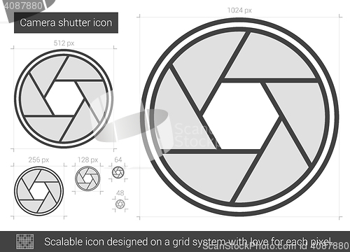 Image of Camera shutter line icon.