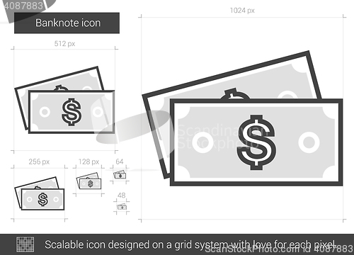 Image of Banknote line icon.
