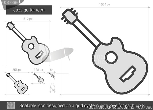 Image of Jazz guitar line icon.