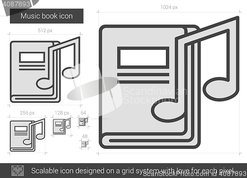 Image of Music book line icon.