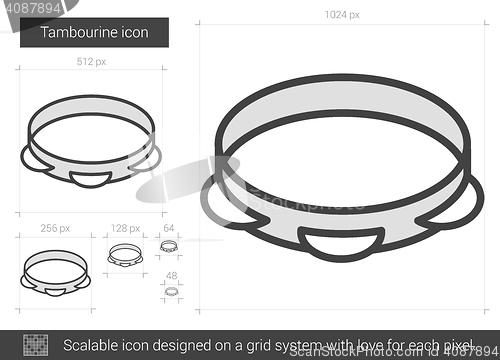 Image of Tambourine line icon.