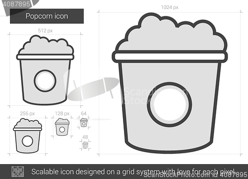 Image of Popcorn line icon.