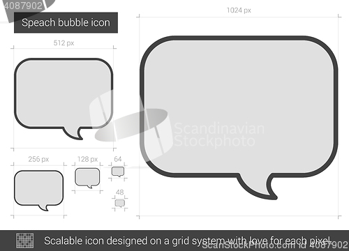 Image of Speach bubble line icon.