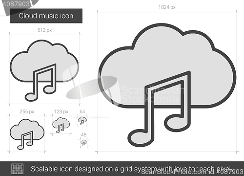 Image of Cloud music line icon.