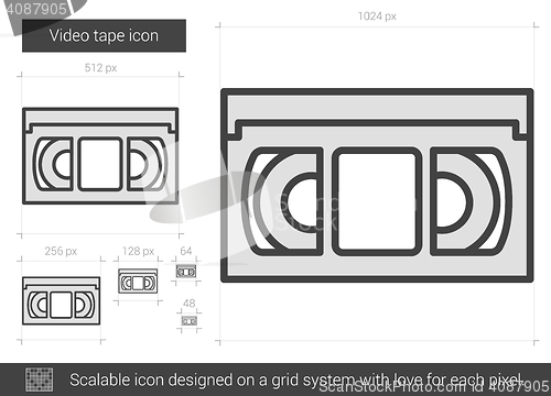 Image of Video tape line icon.