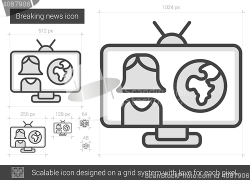 Image of Breaking news line icon.