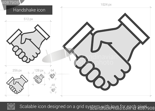 Image of Handshake line icon.