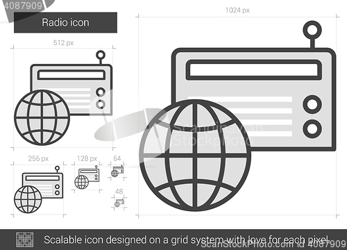 Image of Radio line icon.