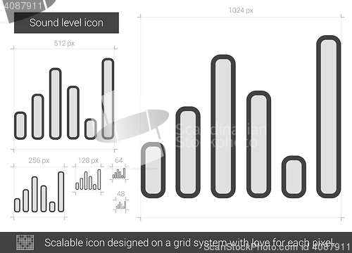 Image of Sound level line icon.