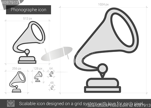 Image of Phonographe line icon.