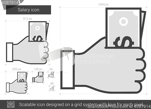 Image of Salary line icon.