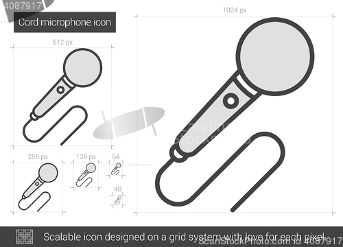 Image of Cord microphone line icon.