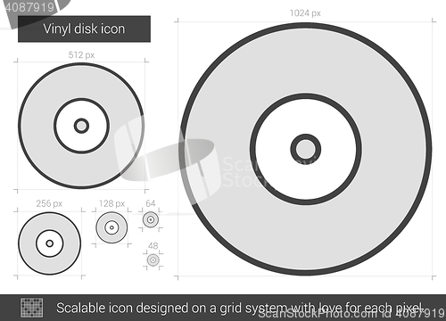 Image of Vinyl disk line icon.