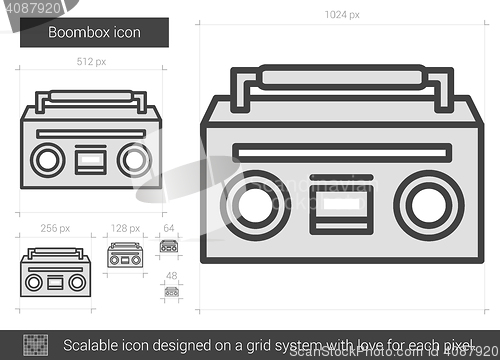 Image of Boombox line icon.