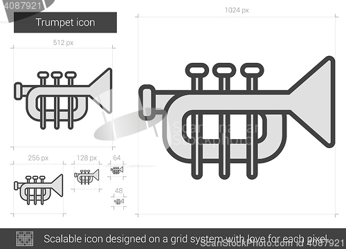 Image of Trumpet line icon.