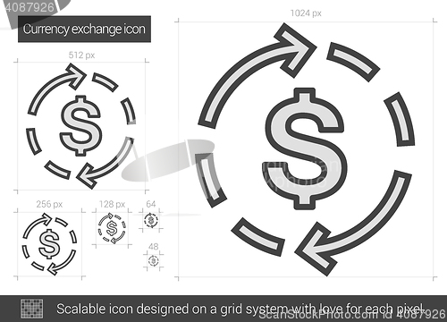 Image of Currency exchange line icon.