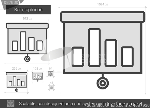 Image of Bar graph line icon.