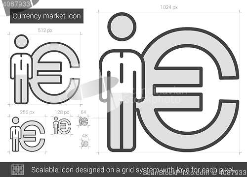 Image of Currency market line icon.