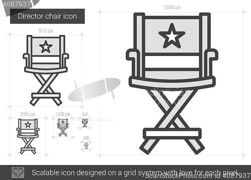 Image of Director chair line icon.