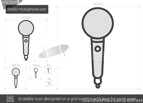 Image of Radio microphone line icon.