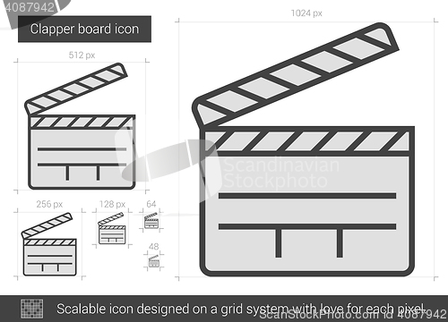 Image of Clapper board line icon.